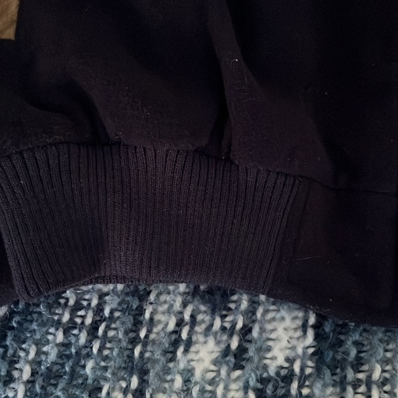 NWOT! Unisex Wool and Suede Baseball Jacket. No size but measurements in photos - Picture 13 of 13